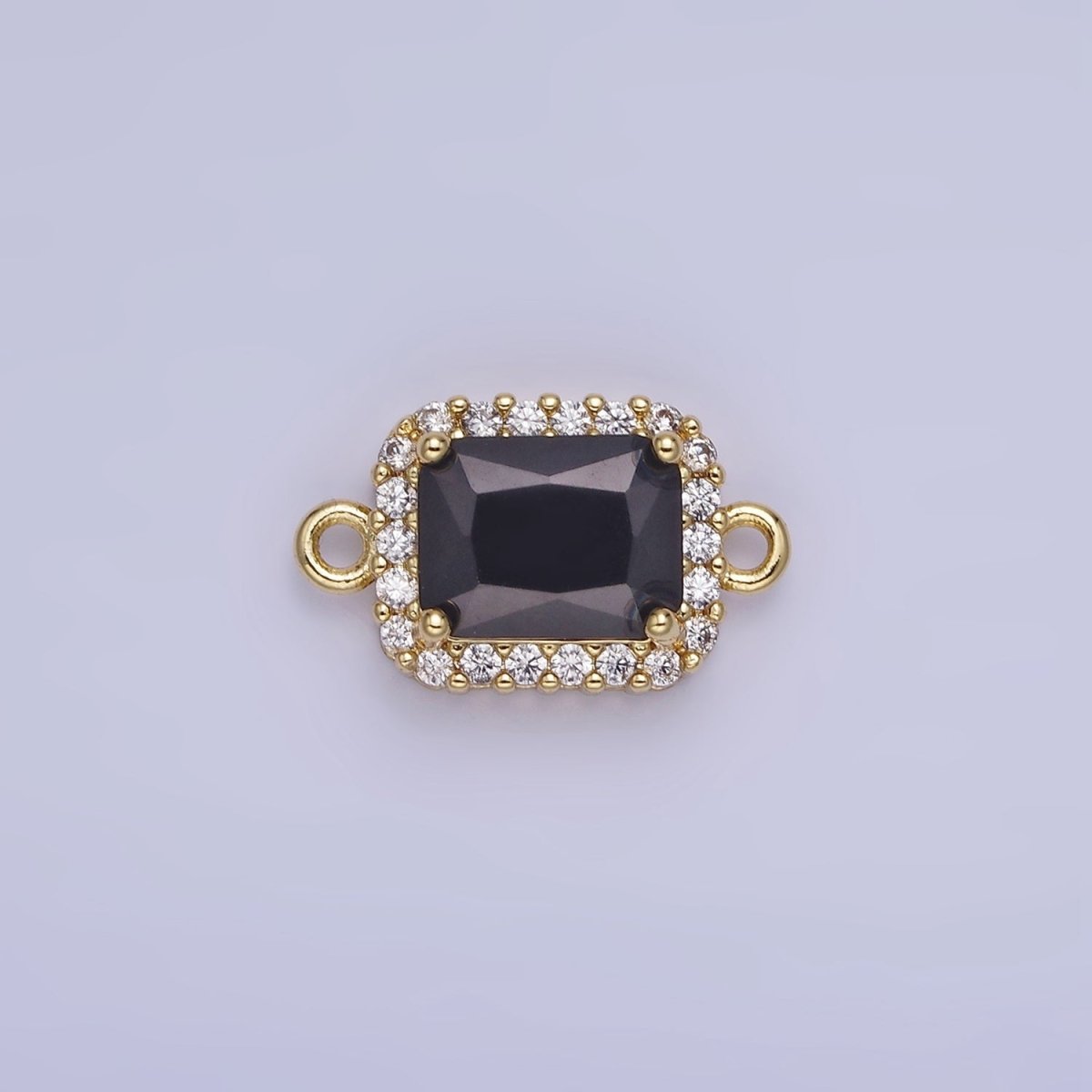 14K Gold Filled Baguette CZ Micro Paved Connector | G364 - G369