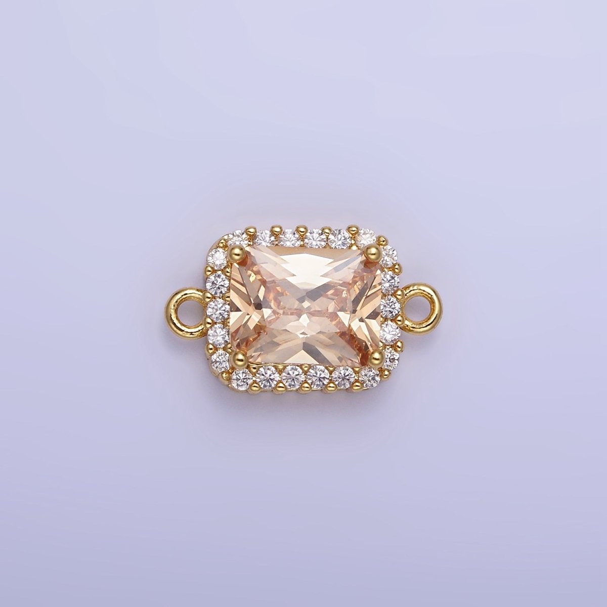 14K Gold Filled Baguette CZ Micro Paved Connector | G364 - G369