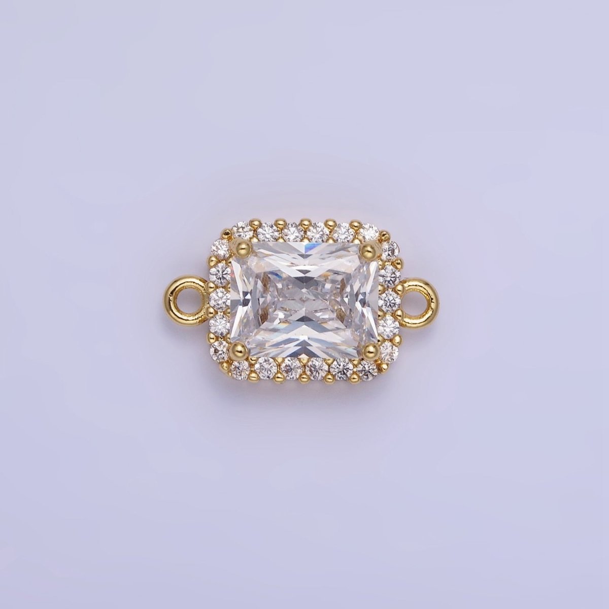 14K Gold Filled Baguette CZ Micro Paved Connector | G364 - G369