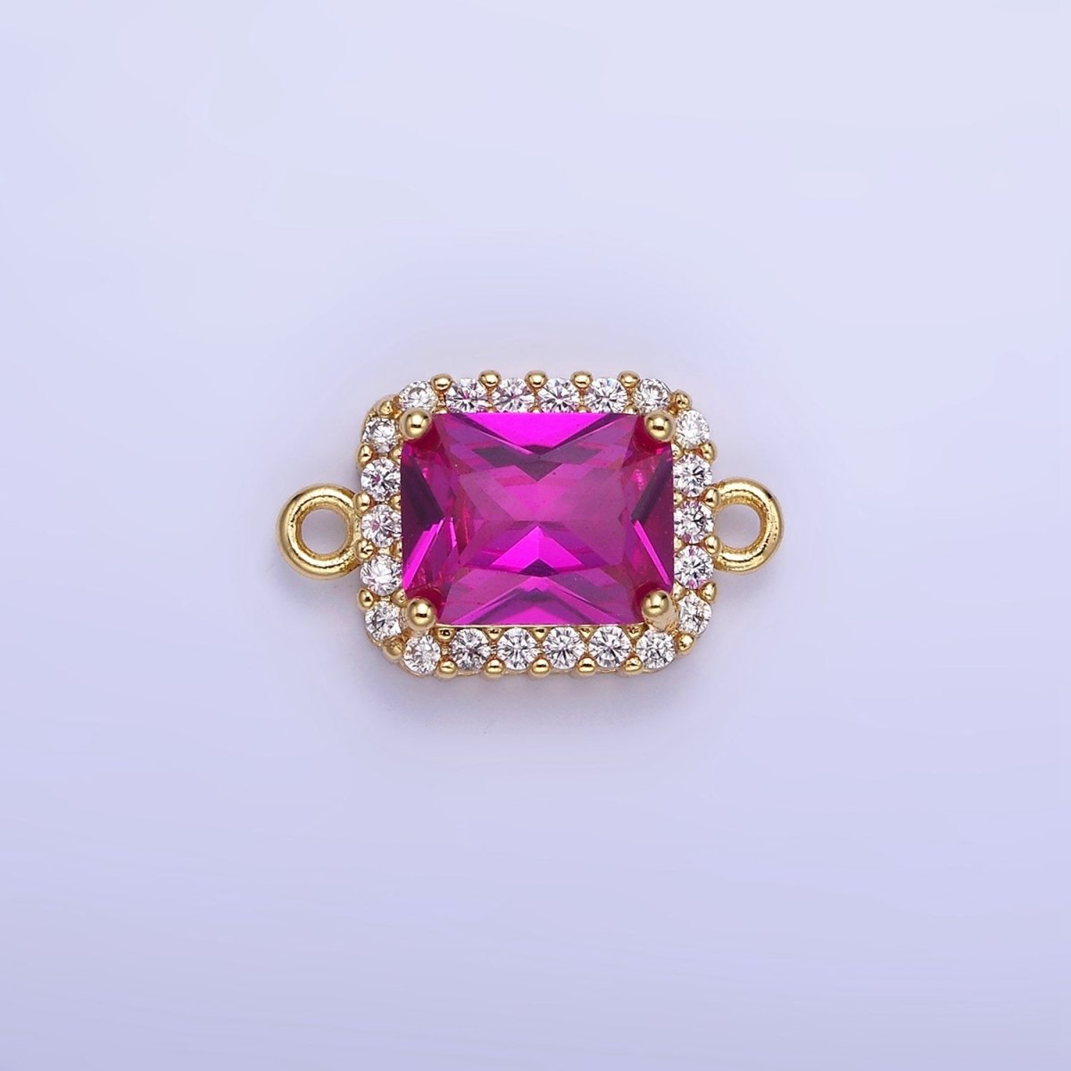 14K Gold Filled Baguette CZ Micro Paved Connector | G364 - G369