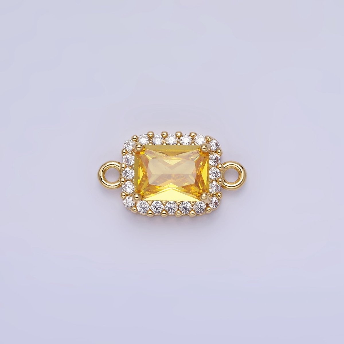14K Gold Filled Baguette CZ Micro Paved Connector | G383 - G390