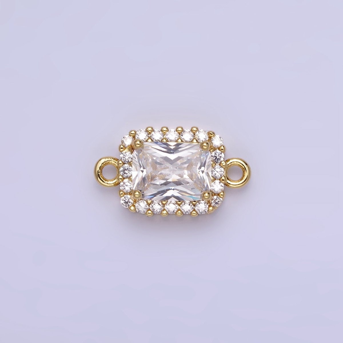 14K Gold Filled Baguette CZ Micro Paved Connector | G383 - G390