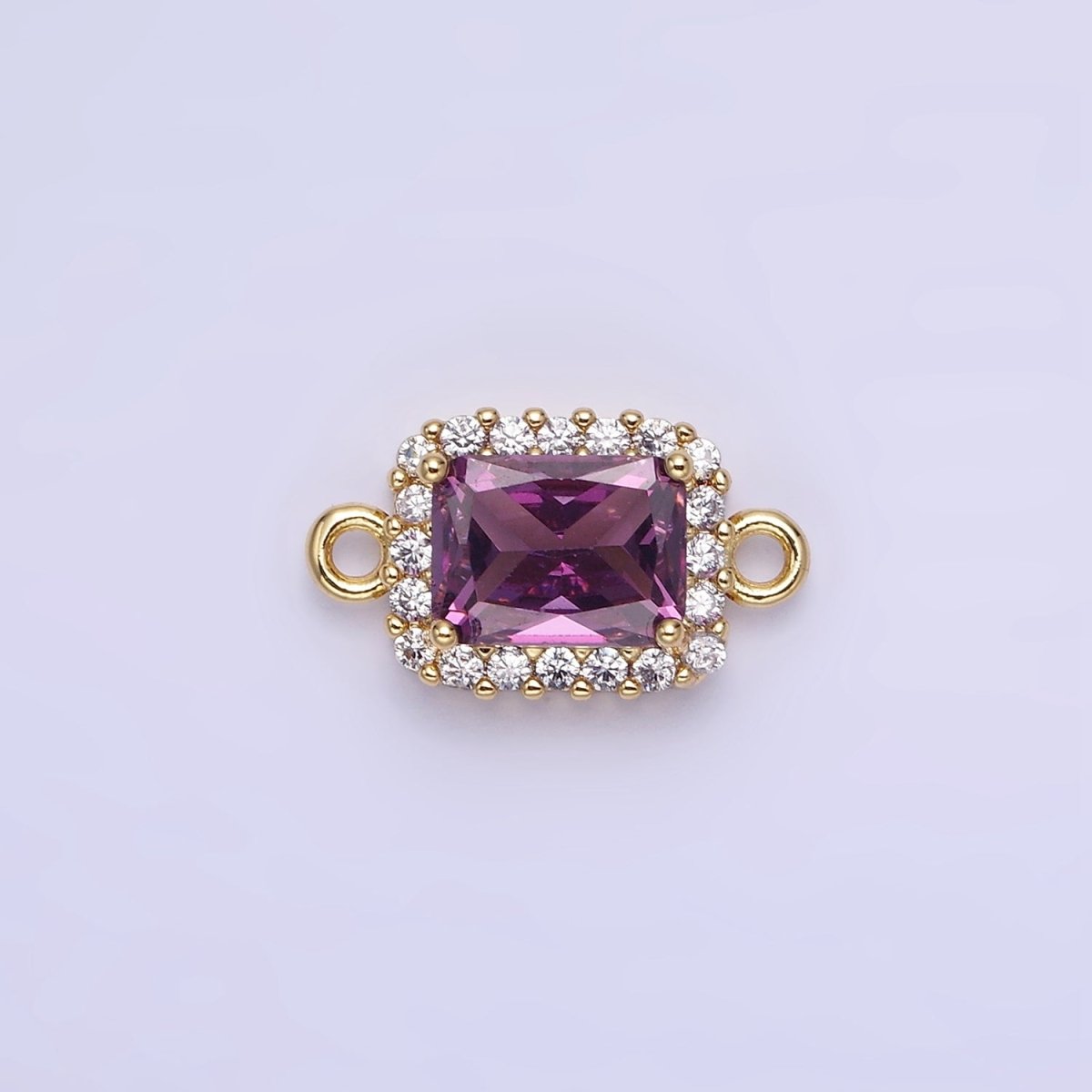 14K Gold Filled Baguette CZ Micro Paved Connector | G383 - G390