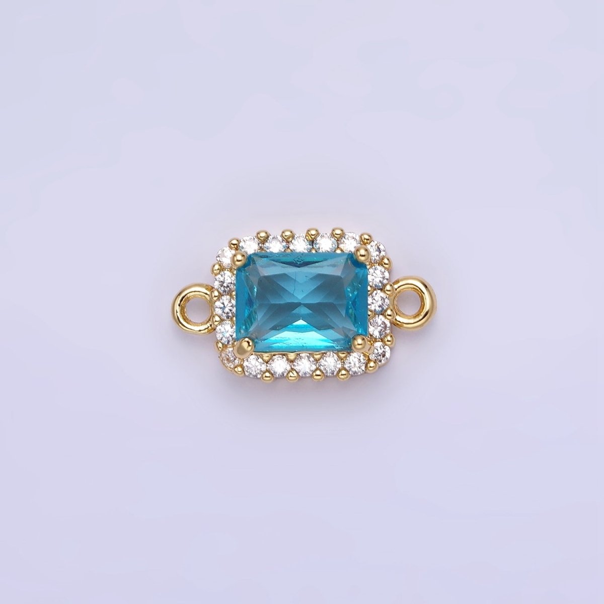 14K Gold Filled Baguette CZ Micro Paved Connector | G383 - G390