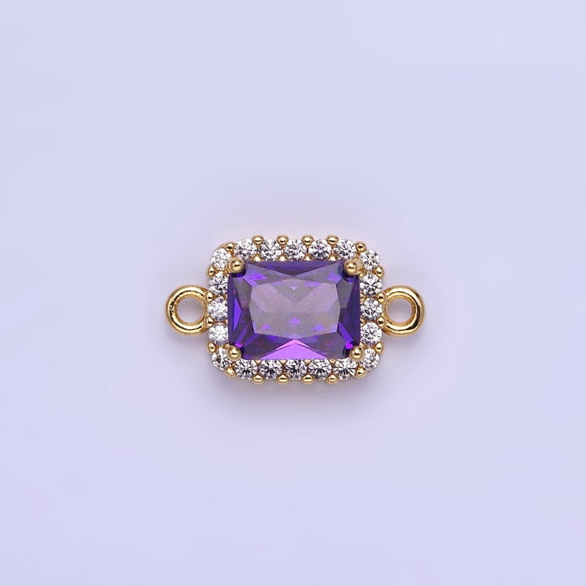 14K Gold Filled Baguette CZ Micro Paved Connector | G383 - G390