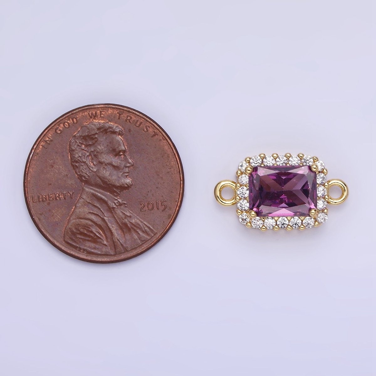 14K Gold Filled Baguette CZ Micro Paved Connector | G383 - G390