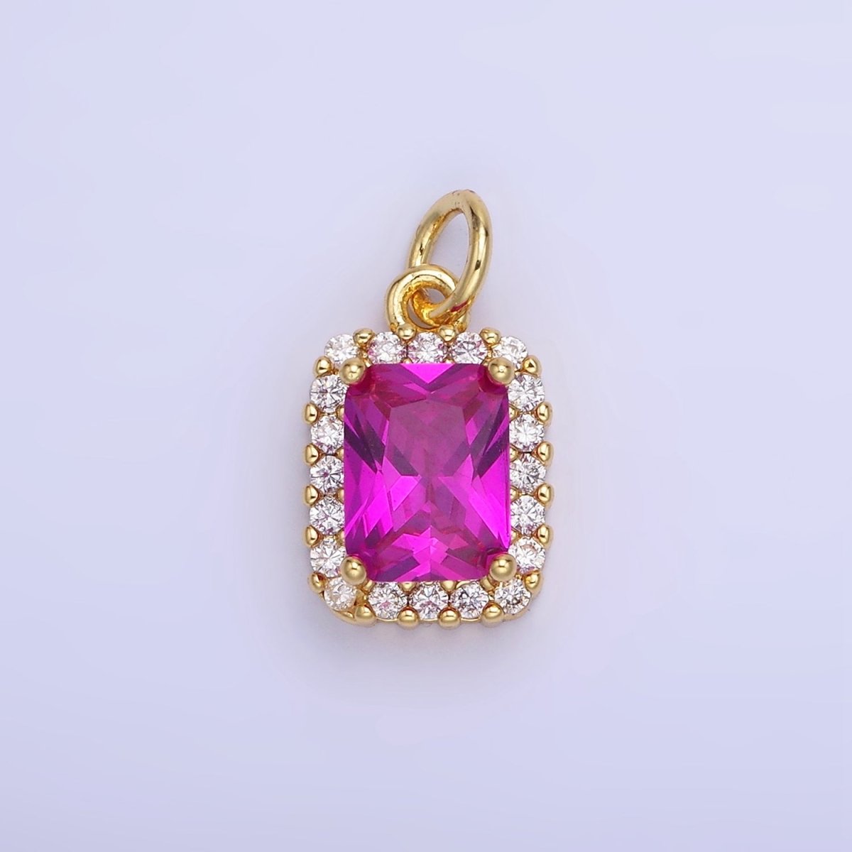 14K Gold Filled Baguette Micro Paved CZ Charm in Gold & Silver | AG768 - AG774