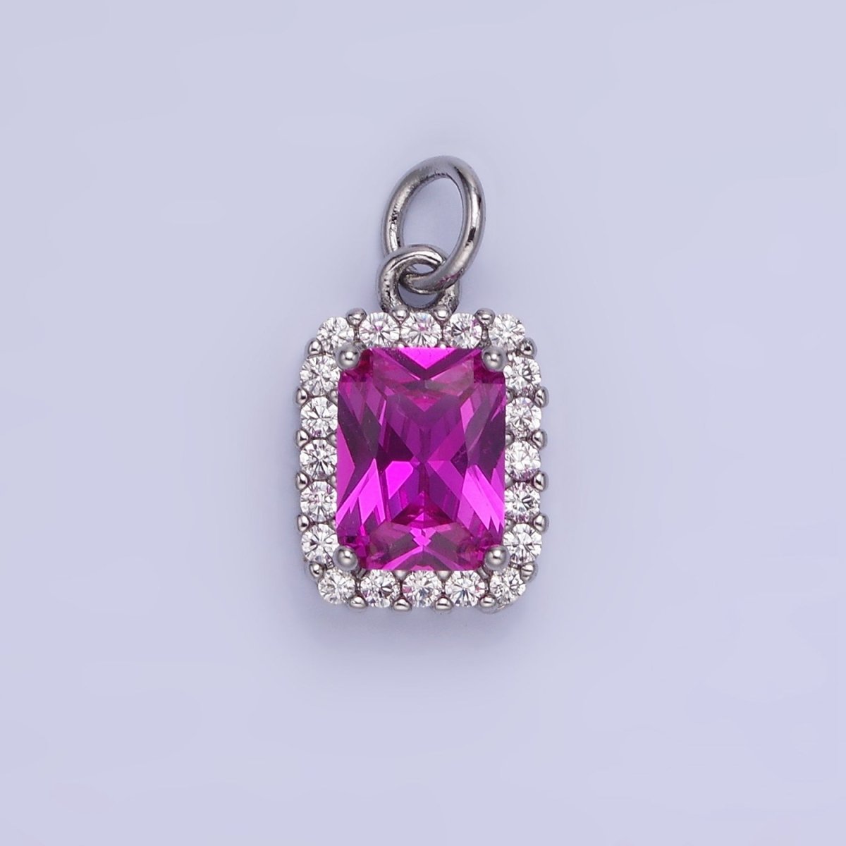 14K Gold Filled Baguette Micro Paved CZ Charm in Gold & Silver | AG768 - AG774