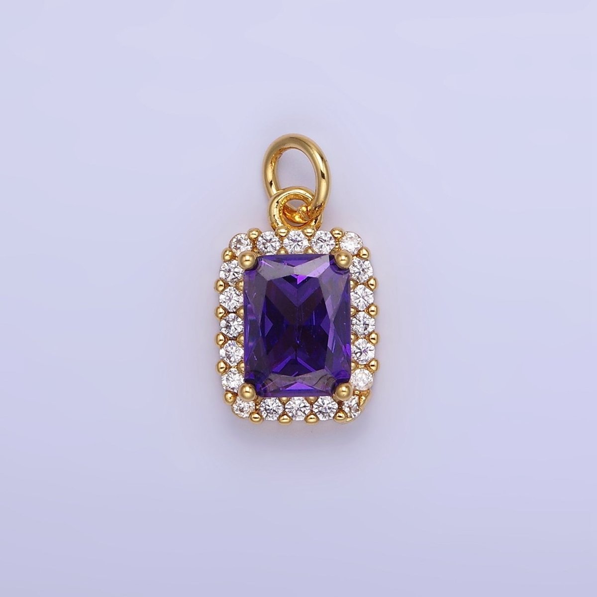 14K Gold Filled Baguette Micro Paved CZ Charm in Gold & Silver | AG768 - AG774
