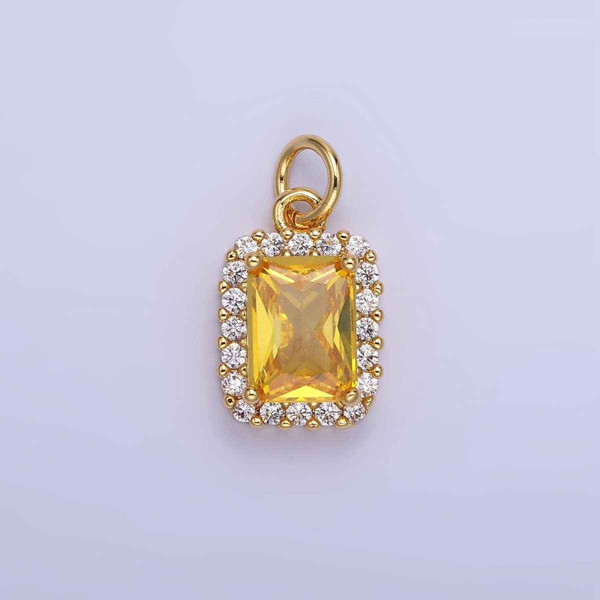 14K Gold Filled Baguette Micro Paved CZ Charm in Gold & Silver | AG768 - AG774