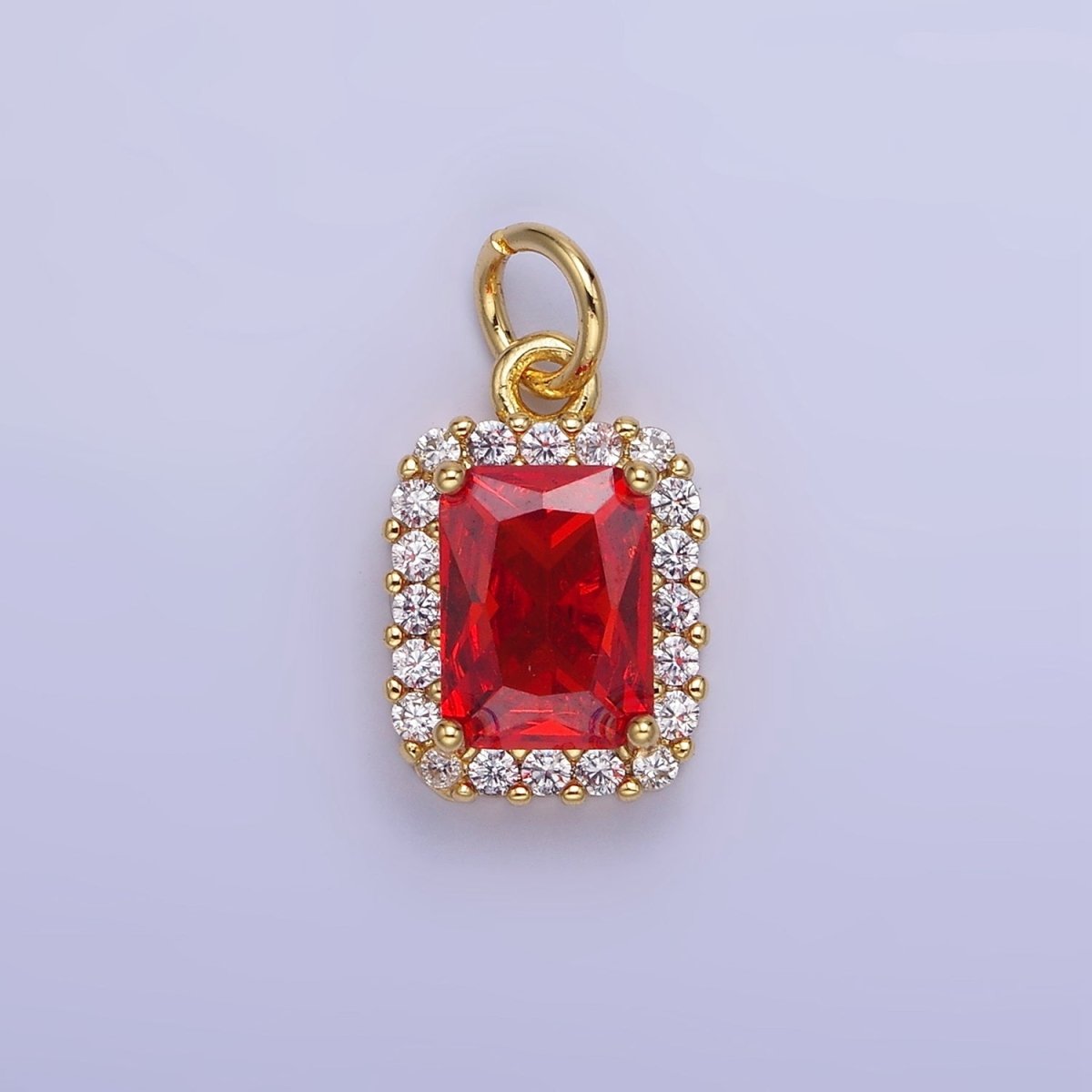 14K Gold Filled Baguette Micro Paved CZ Charm in Gold & Silver | AG768 - AG774