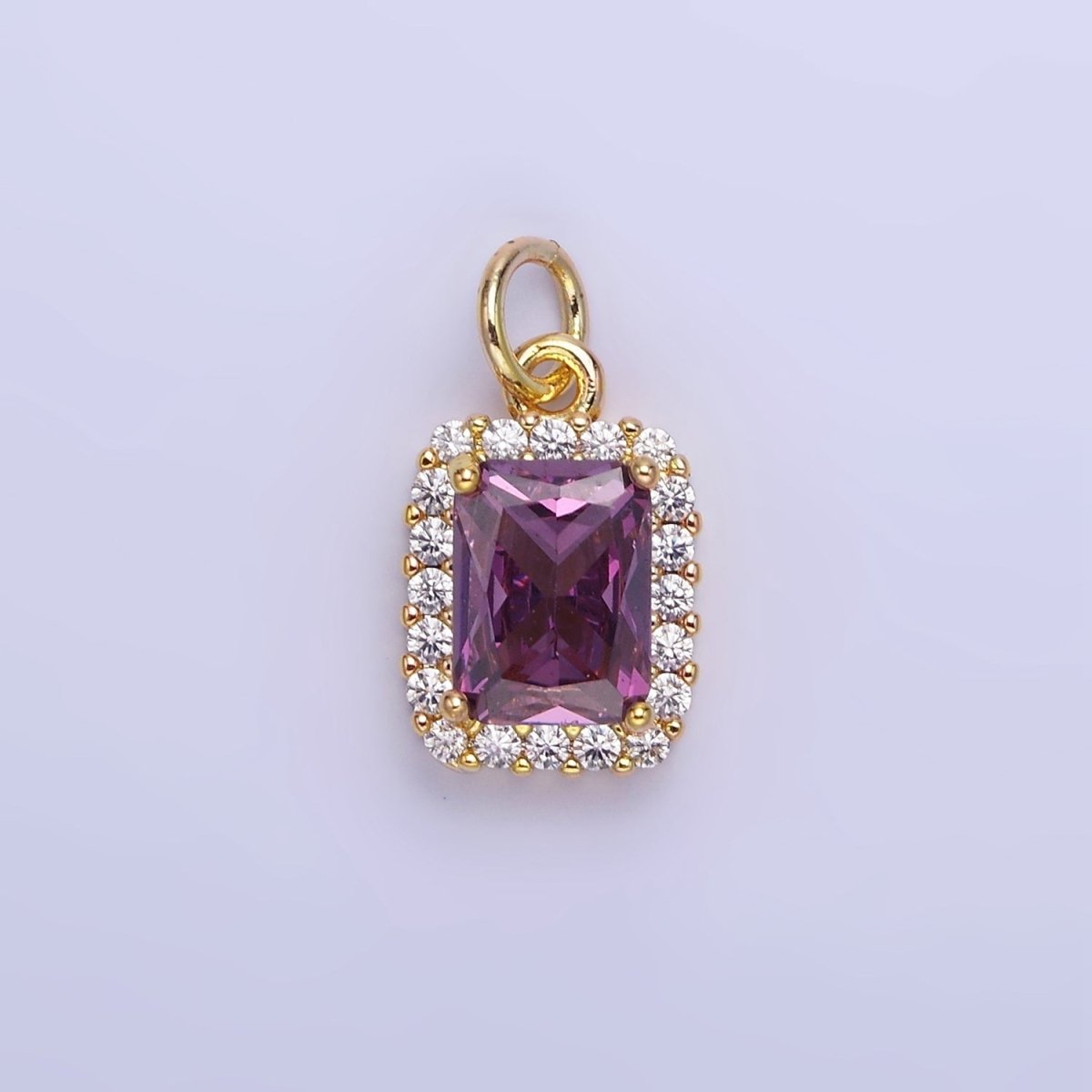 14K Gold Filled Baguette Micro Paved CZ Charm in Gold & Silver | AG768 - AG774