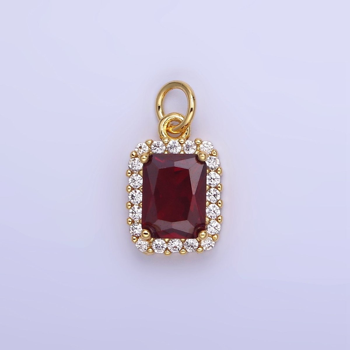 14K Gold Filled Baguette Micro Paved CZ Charm in Gold & Silver | AG768 - AG774