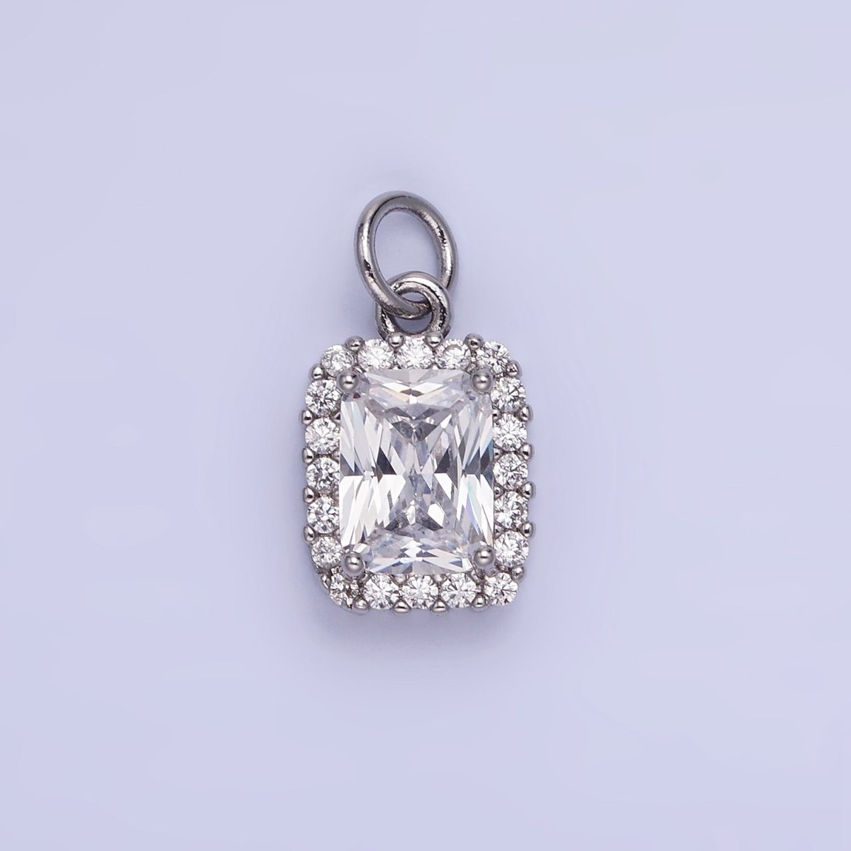 14K Gold Filled Baguette Micro Paved CZ Charm in Gold & Silver | AG768 - AG774