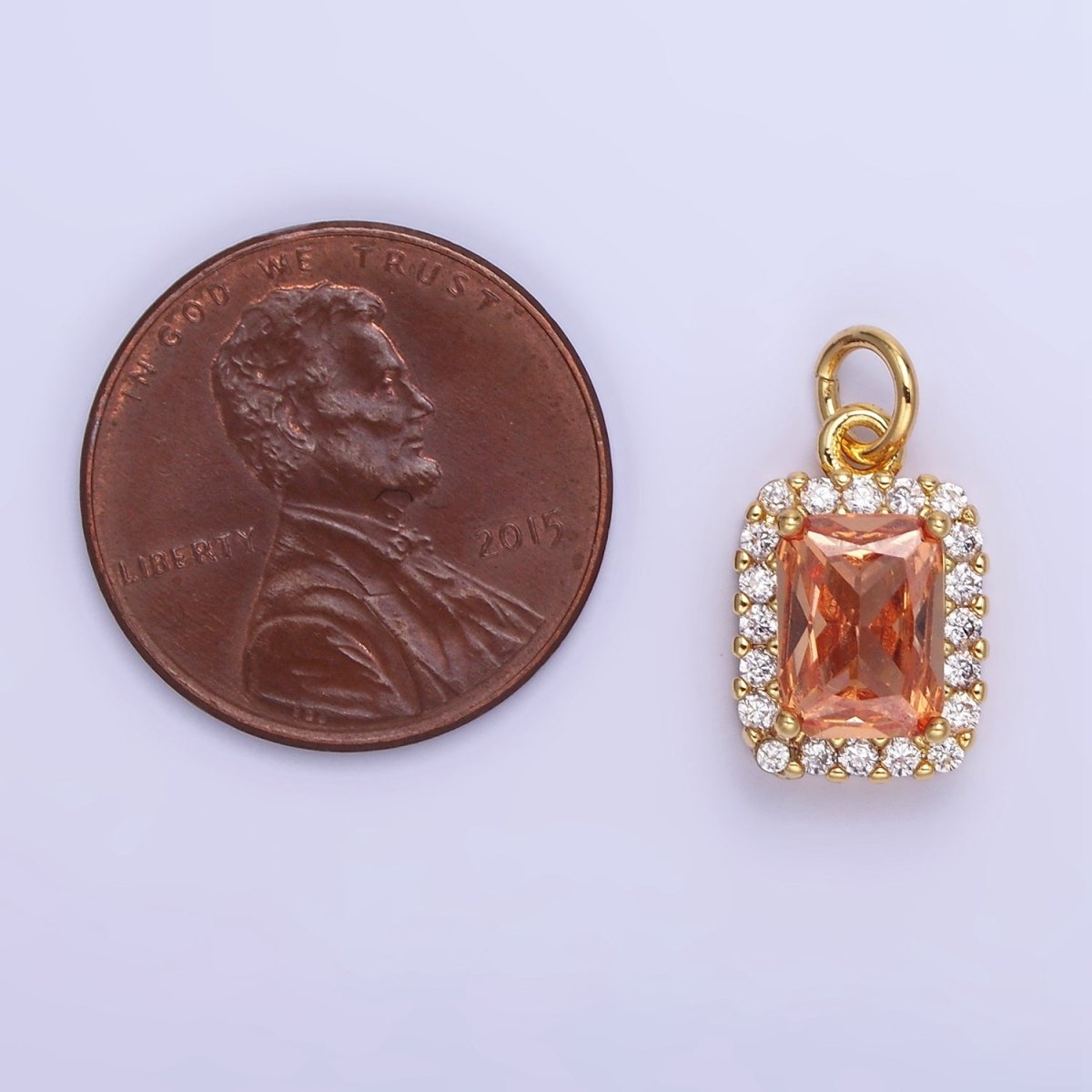 14K Gold Filled Baguette Micro Paved CZ Charm in Gold & Silver | AG768 - AG774