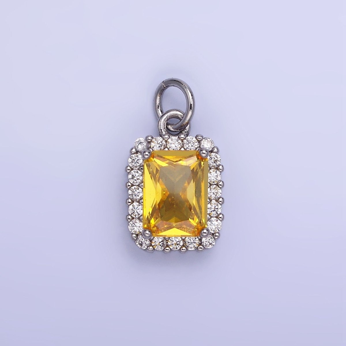 14K Gold Filled Baguette Micro Paved CZ Charm in Gold & Silver | AG768 - AG774