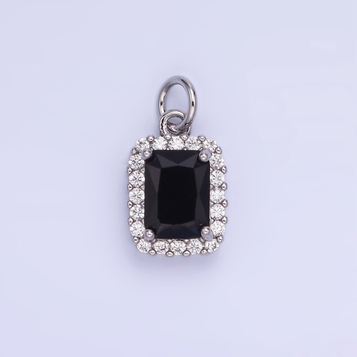 14K Gold Filled Baguette Micro Paved CZ Charm in Gold & Silver | W675 - W682 - DLUXCA