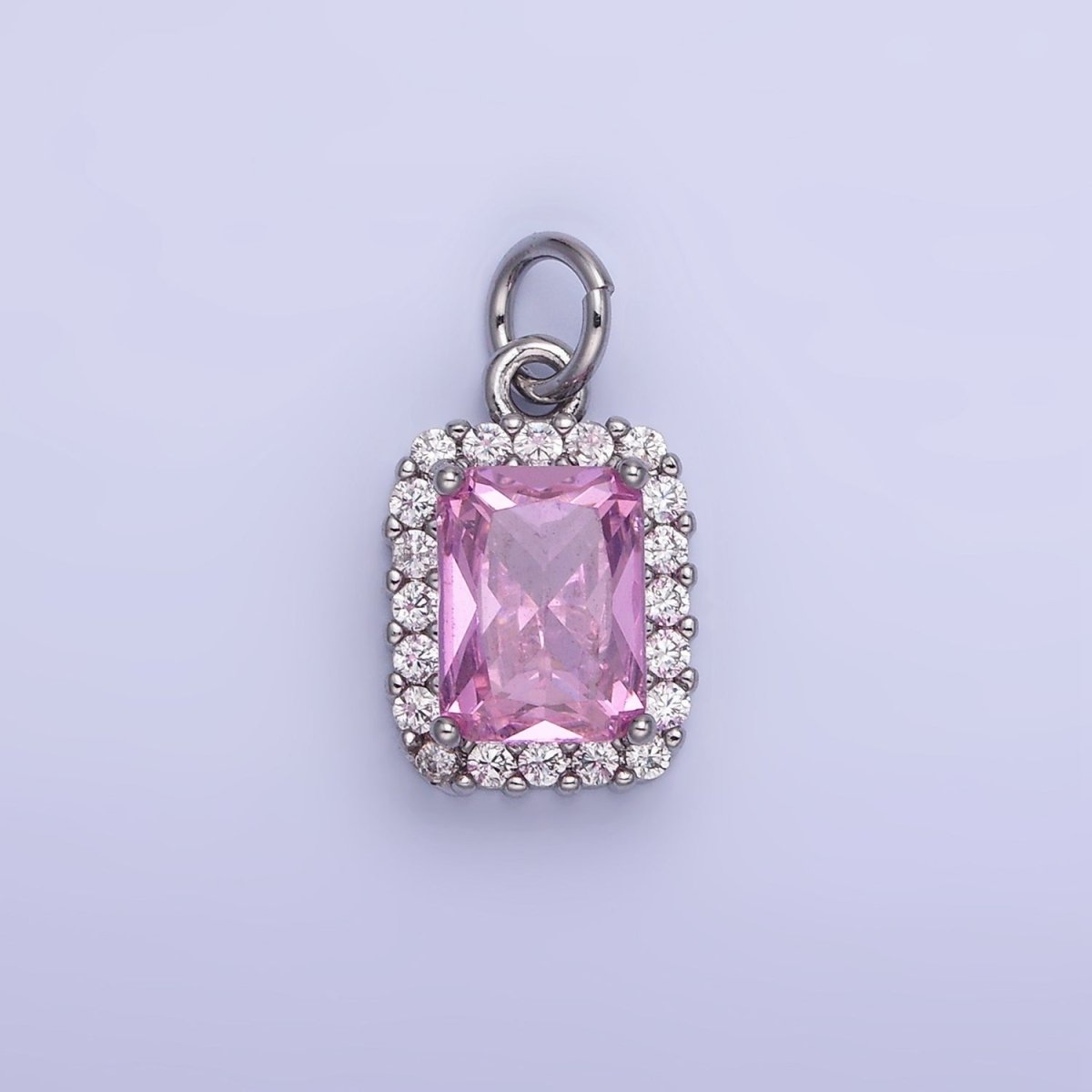 14K Gold Filled Baguette Micro Paved CZ Charm in Gold & Silver | W675 - W682 - DLUXCA