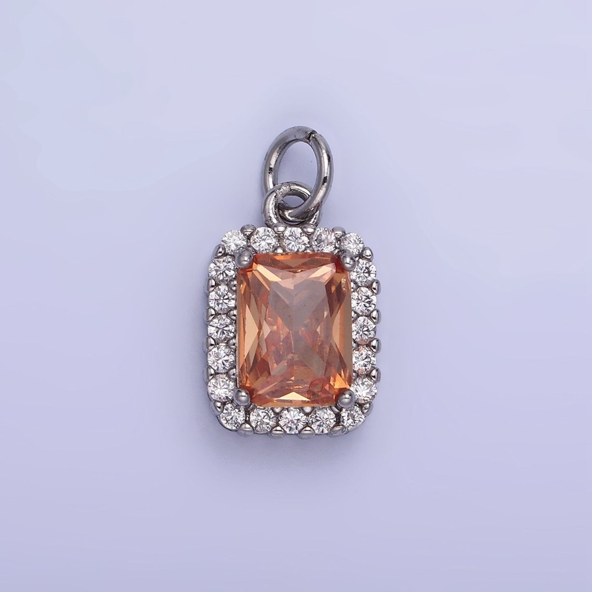 14K Gold Filled Baguette Micro Paved CZ Charm in Gold & Silver | W675 - W682 - DLUXCA