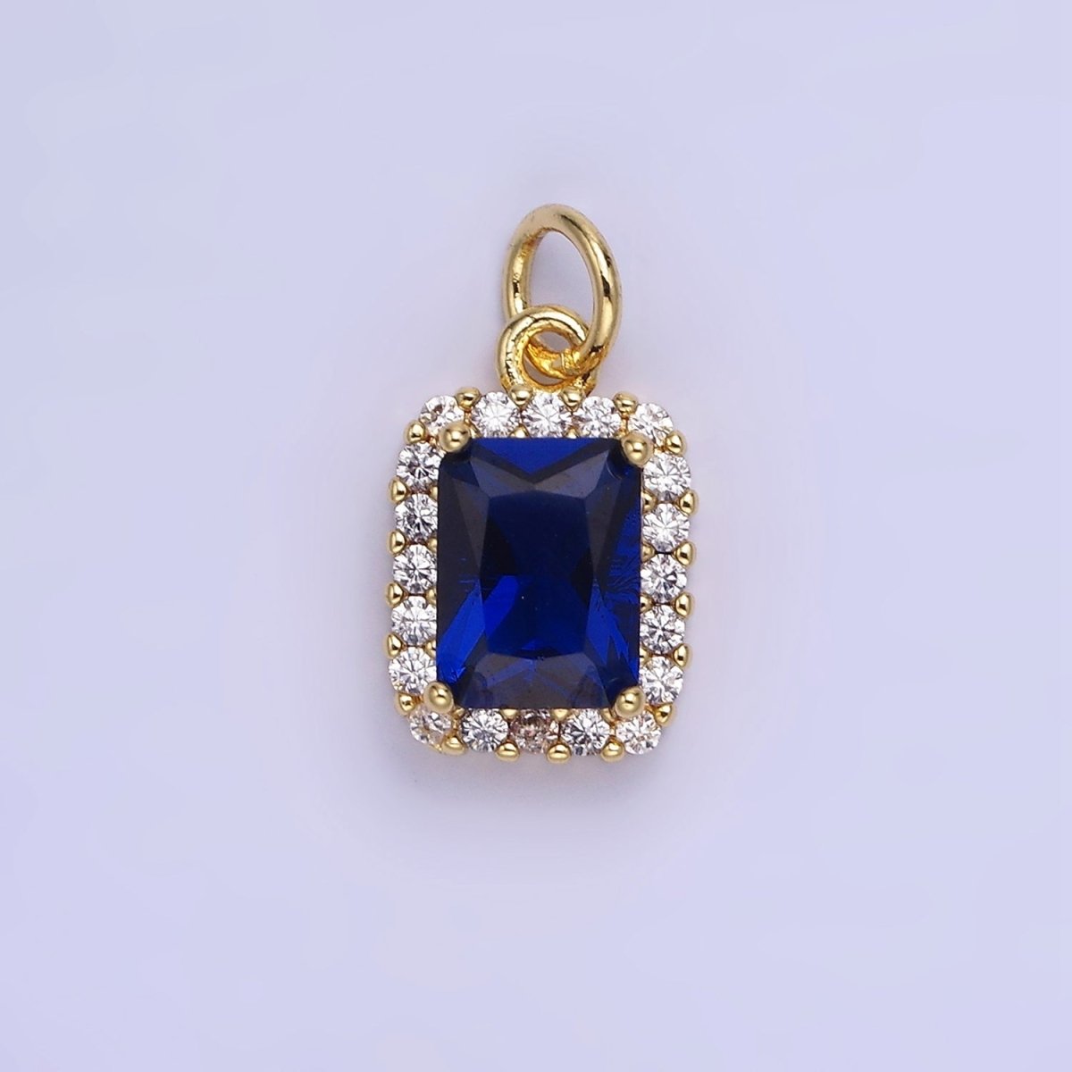 14K Gold Filled Baguette Micro Paved CZ Charm in Gold & Silver | W675 - W682 - DLUXCA