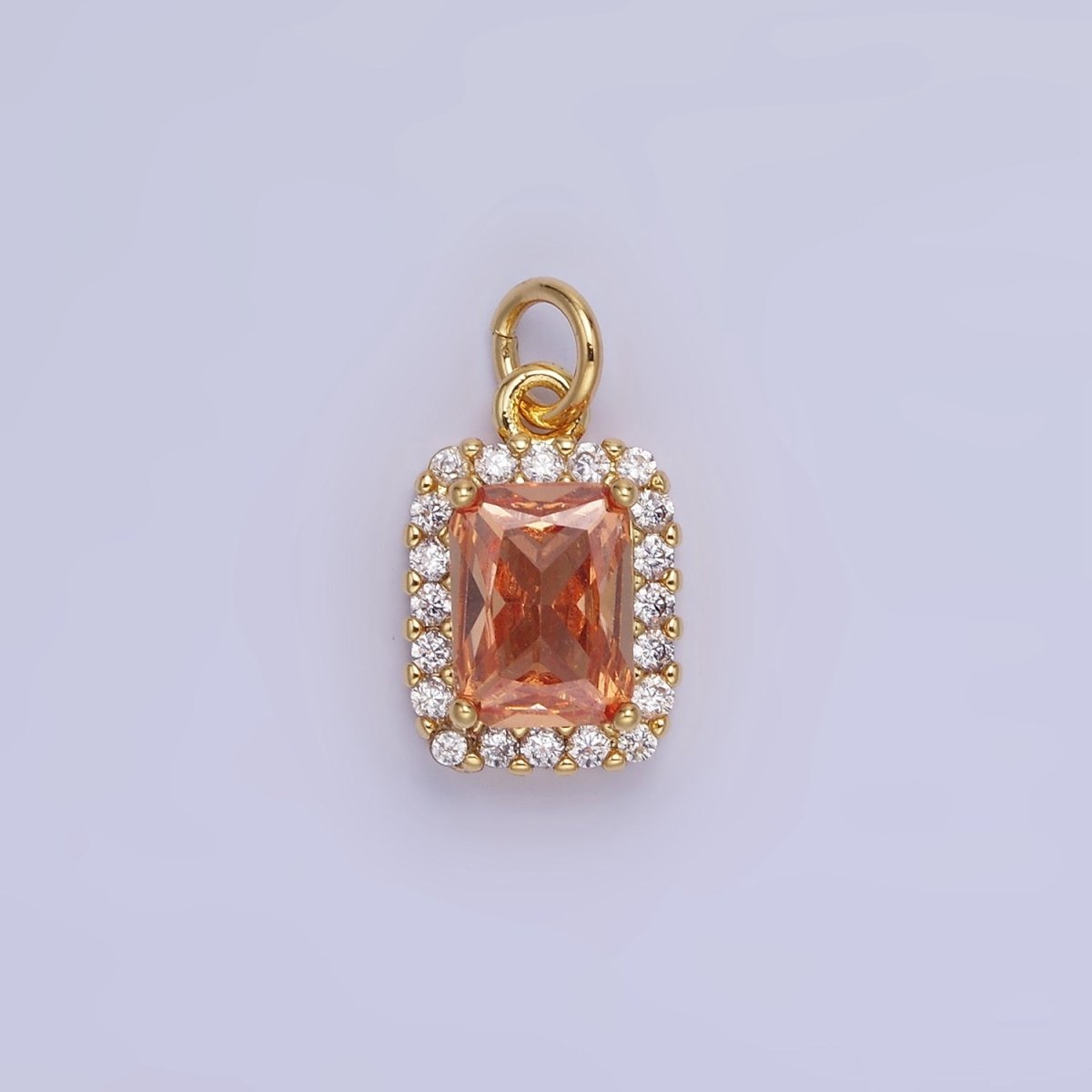 14K Gold Filled Baguette Micro Paved CZ Charm in Gold & Silver | W675 - W682 - DLUXCA
