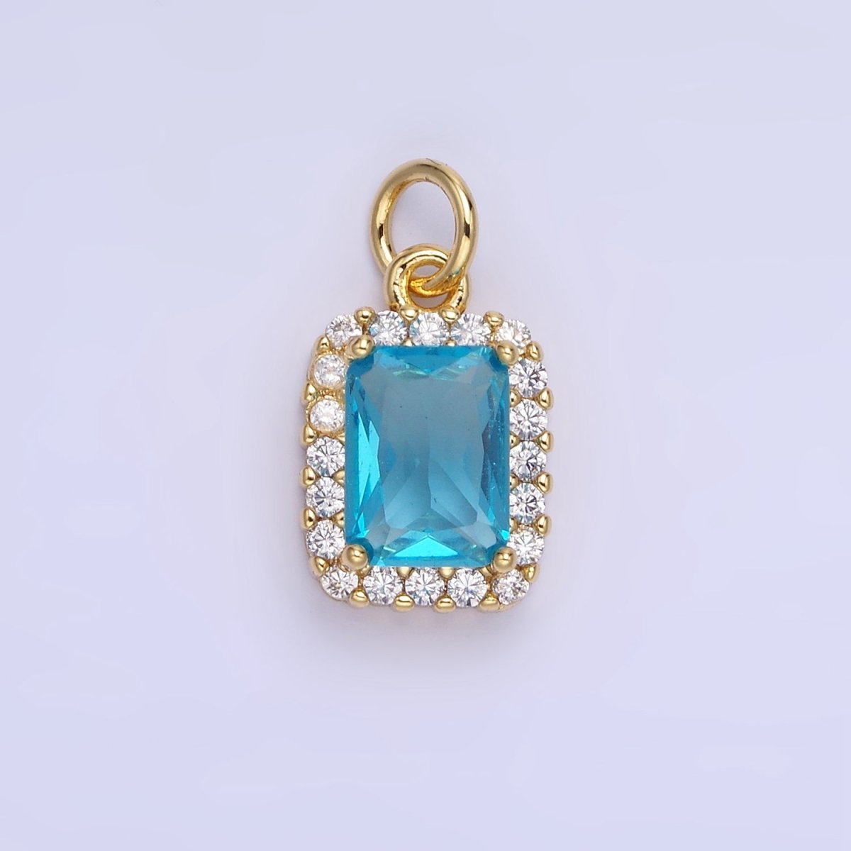 14K Gold Filled Baguette Micro Paved CZ Charm in Gold & Silver | W675 - W682 - DLUXCA
