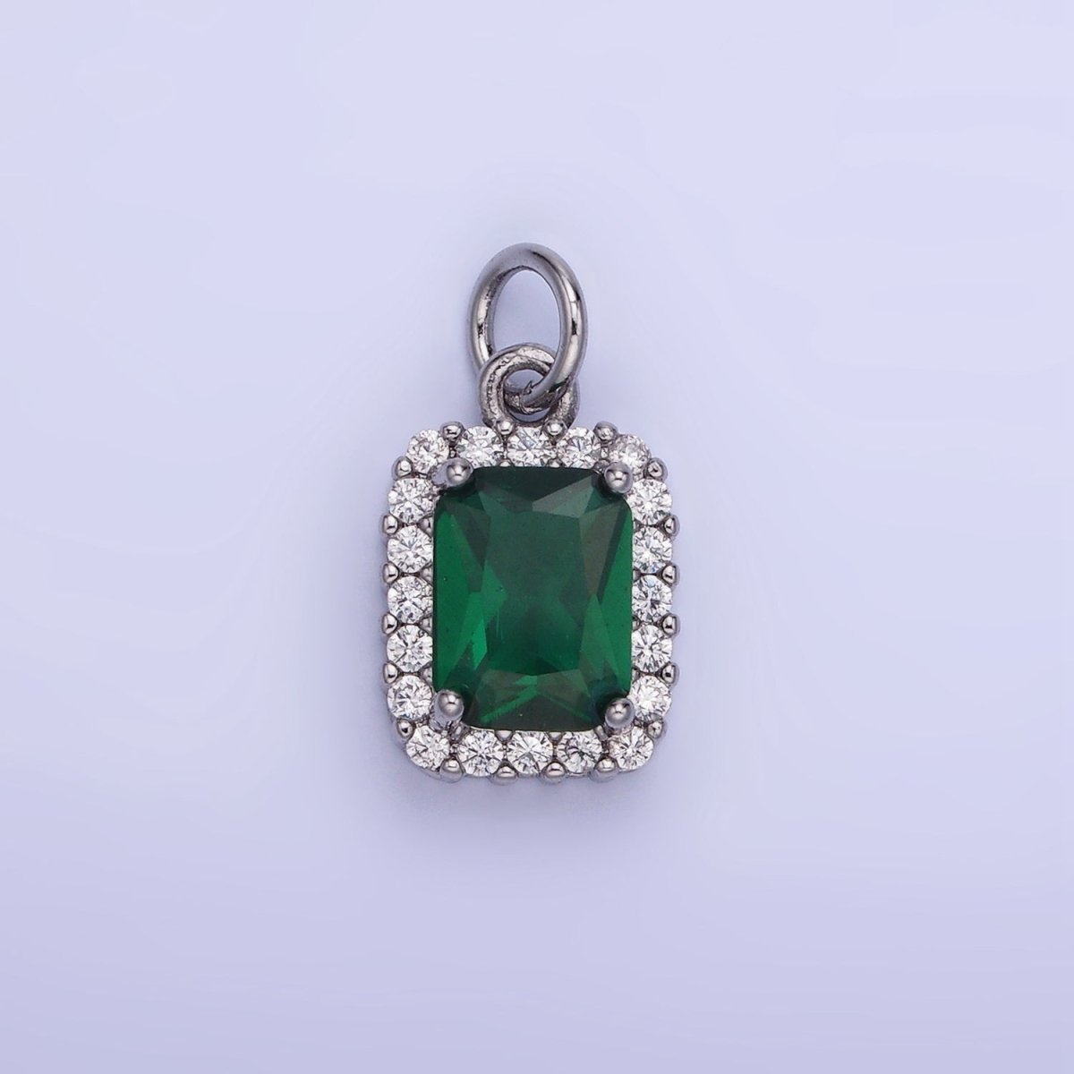 14K Gold Filled Baguette Micro Paved CZ Charm in Gold & Silver | W675 - W682 - DLUXCA