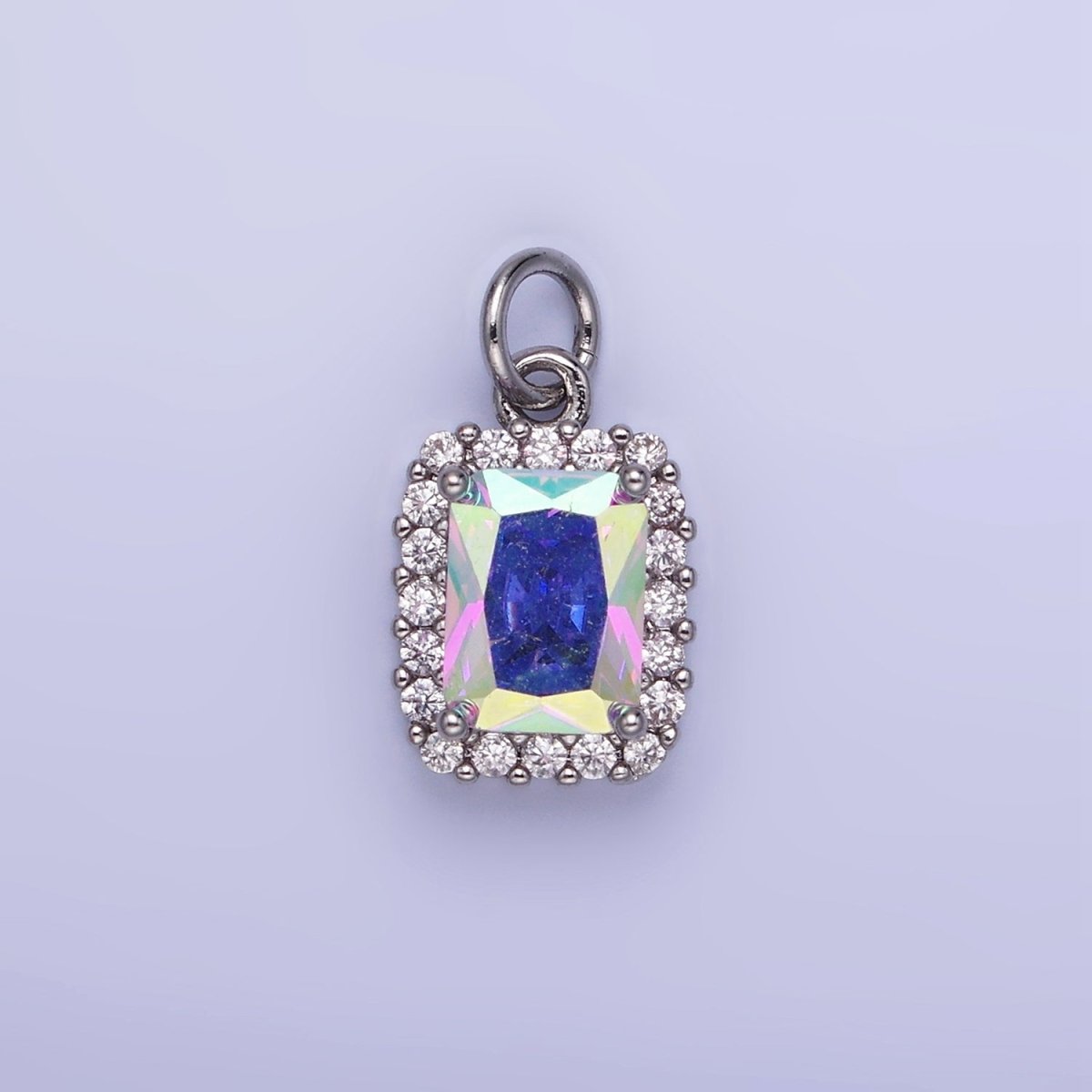 14K Gold Filled Baguette Micro Paved CZ Charm in Gold & Silver | W675 - W682 - DLUXCA