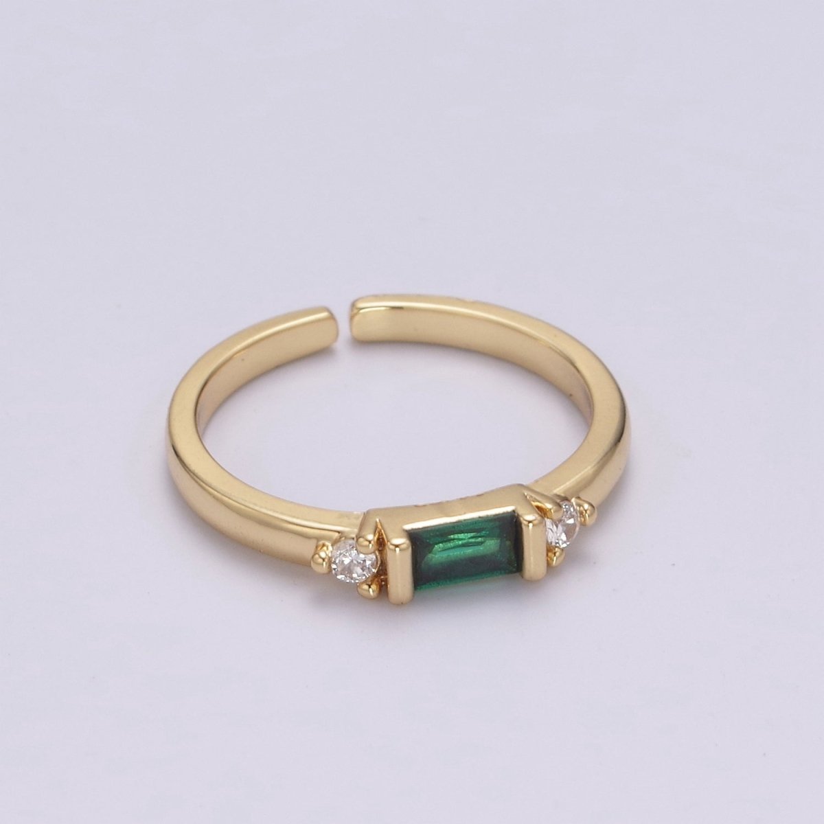 14K Gold Filled Baguette Ring / Petite Baguette Engagement Ring / Baguette Solitaire Ring / Dainty Birthstone CZ Ring U-163 ~ U-168