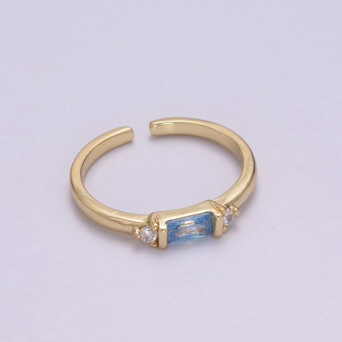 14K Gold Filled Baguette Ring / Petite Baguette Engagement Ring / Baguette Solitaire Ring / Dainty Birthstone CZ Ring U-163 ~ U-168