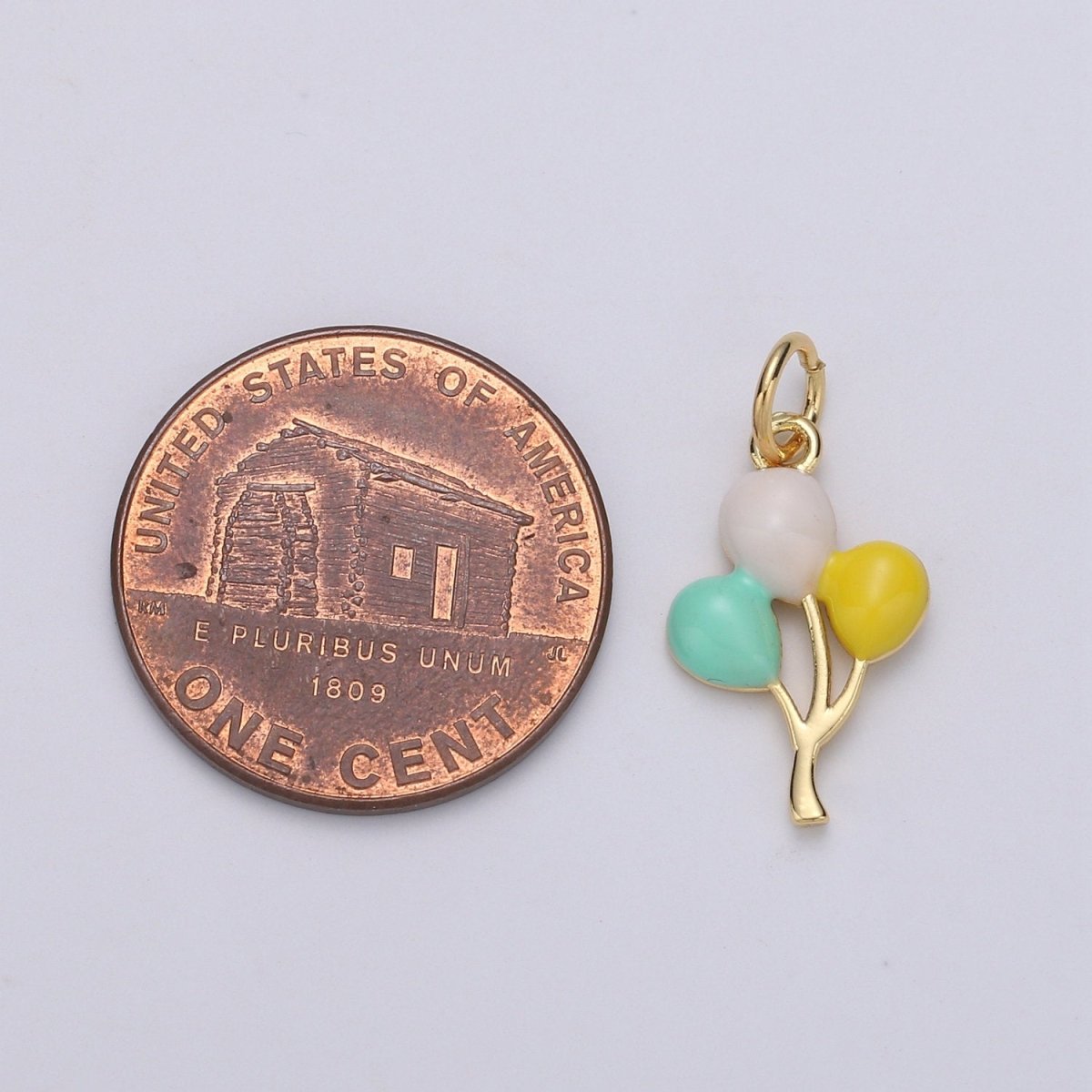 14K Gold Filled Baloon charm for Bracelet Necklace Earring Charm. Dainty Baloon Pastel charm Enamel Jewelry for Kids D-755