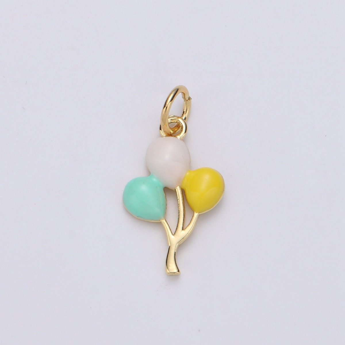 14K Gold Filled Baloon charm for Bracelet Necklace Earring Charm. Dainty Baloon Pastel charm Enamel Jewelry for Kids D-755