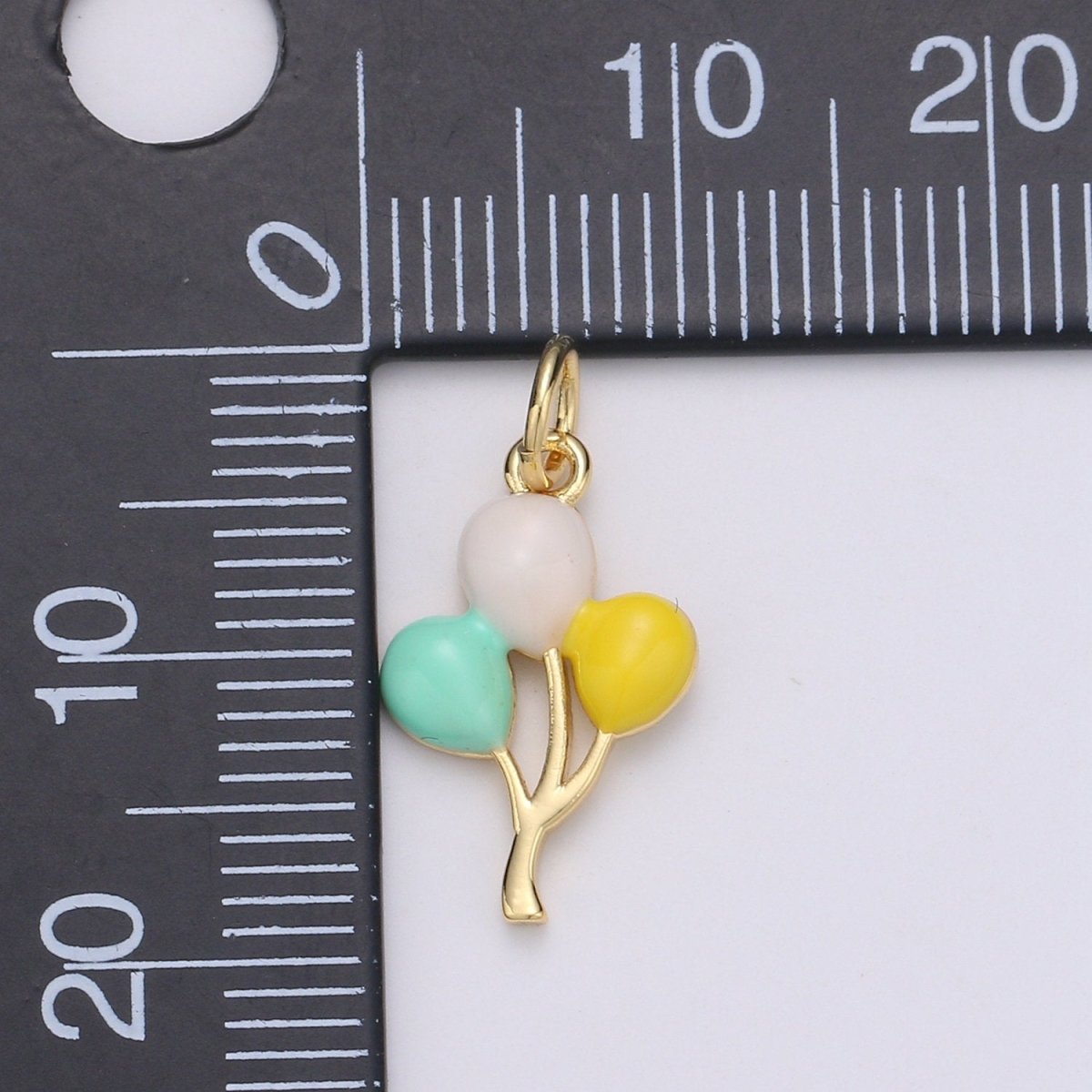 14K Gold Filled Baloon charm for Bracelet Necklace Earring Charm. Dainty Baloon Pastel charm Enamel Jewelry for Kids D-755