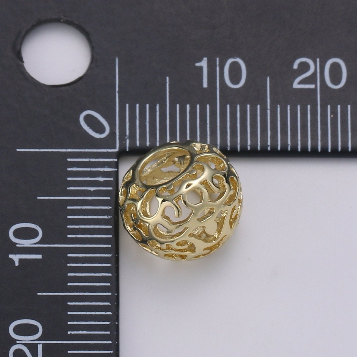 14k Gold Filled Beads Gold Filigree Spacer Charm Beads for Bracelet Necklace Jewelry Making Supply, B-378 - DLUXCA