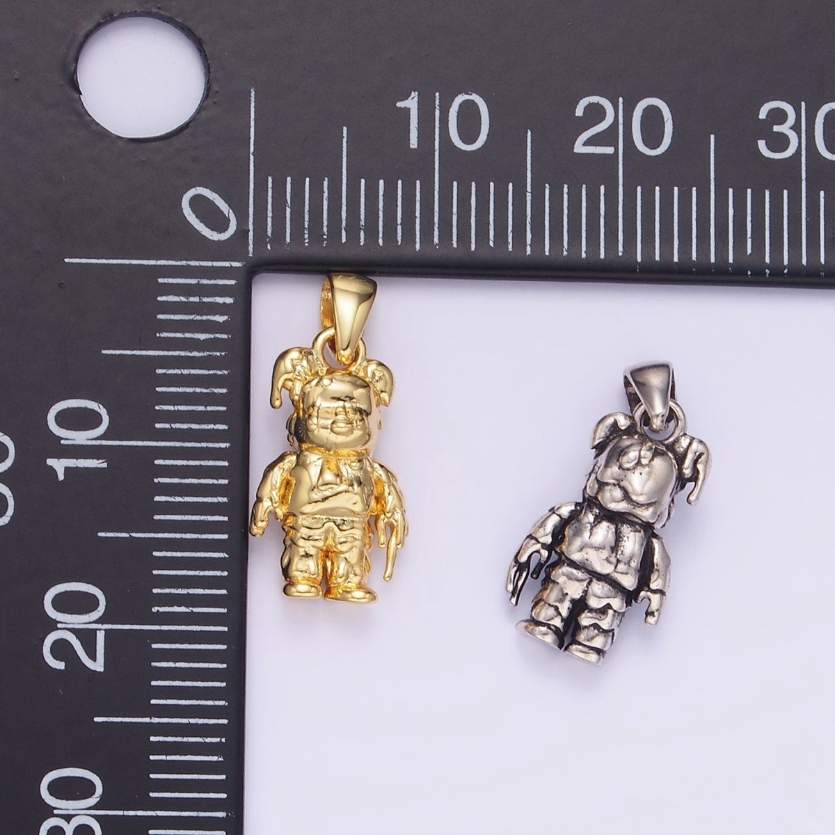 14K Gold Filled Bear Molten Drip Pendant in Gold & Silver | AA1246