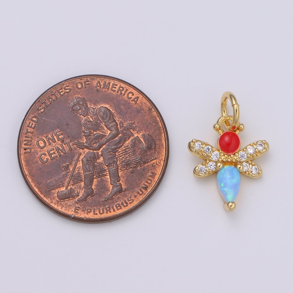 14K gold Filled bee Charm Tiny Opal bee Charm Micro Pave bee pendant for Necklace Bracelet Earring Supply E-088 - E-090