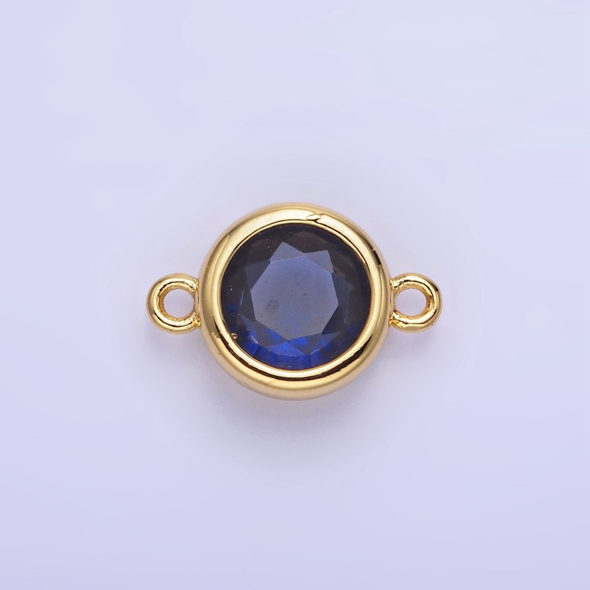 14K Gold Filled Birthstone CZ Round Bezel Connector | G937 - G944