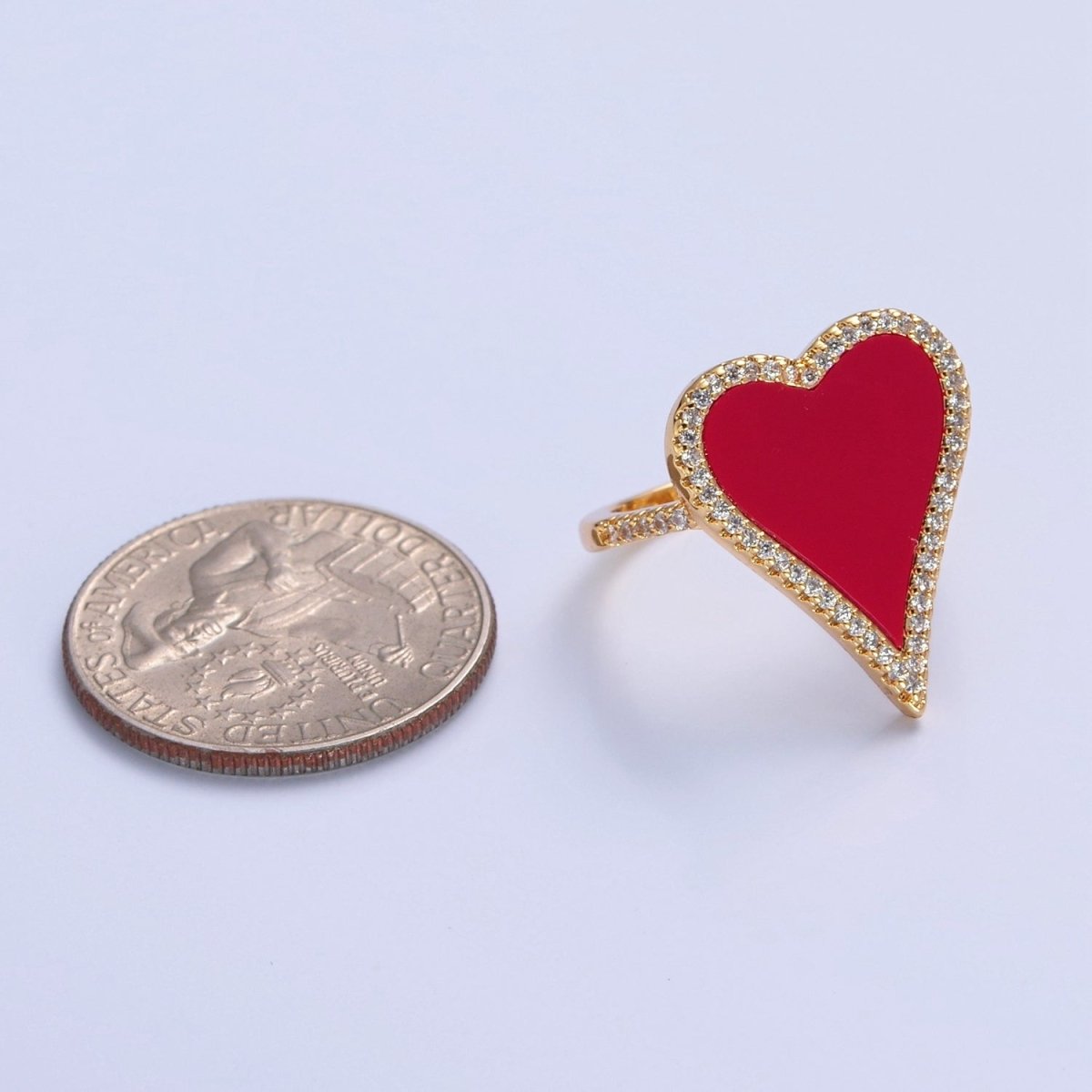 14K Gold Filled Black White Heart Ring, Dainty Gold Love Ring, Waterproof Friendship Ring, Pearl Heart Ring O-2198 O-2199 O-2200