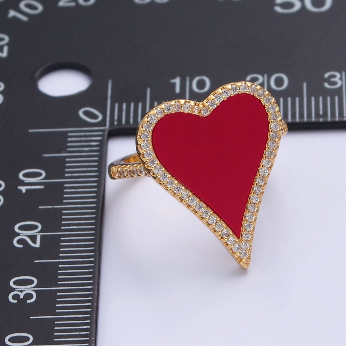 14K Gold Filled Black White Heart Ring, Dainty Gold Love Ring, Waterproof Friendship Ring, Pearl Heart Ring O-2198 O-2199 O-2200