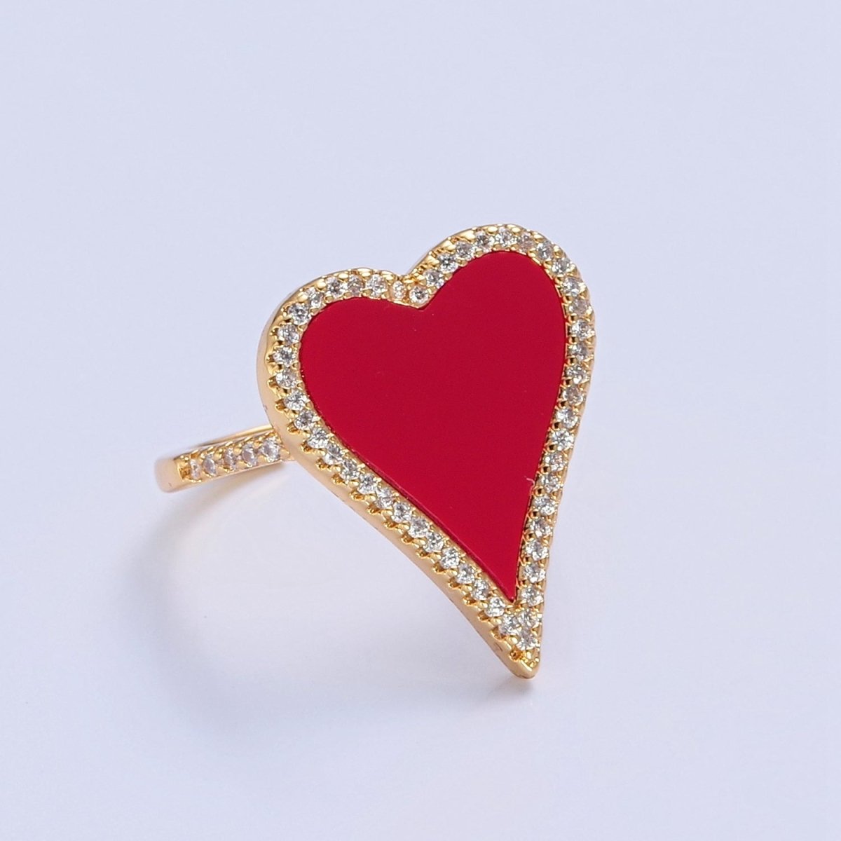 14K Gold Filled Black White Heart Ring, Dainty Gold Love Ring, Waterproof Friendship Ring, Pearl Heart Ring O-2198 O-2199 O-2200