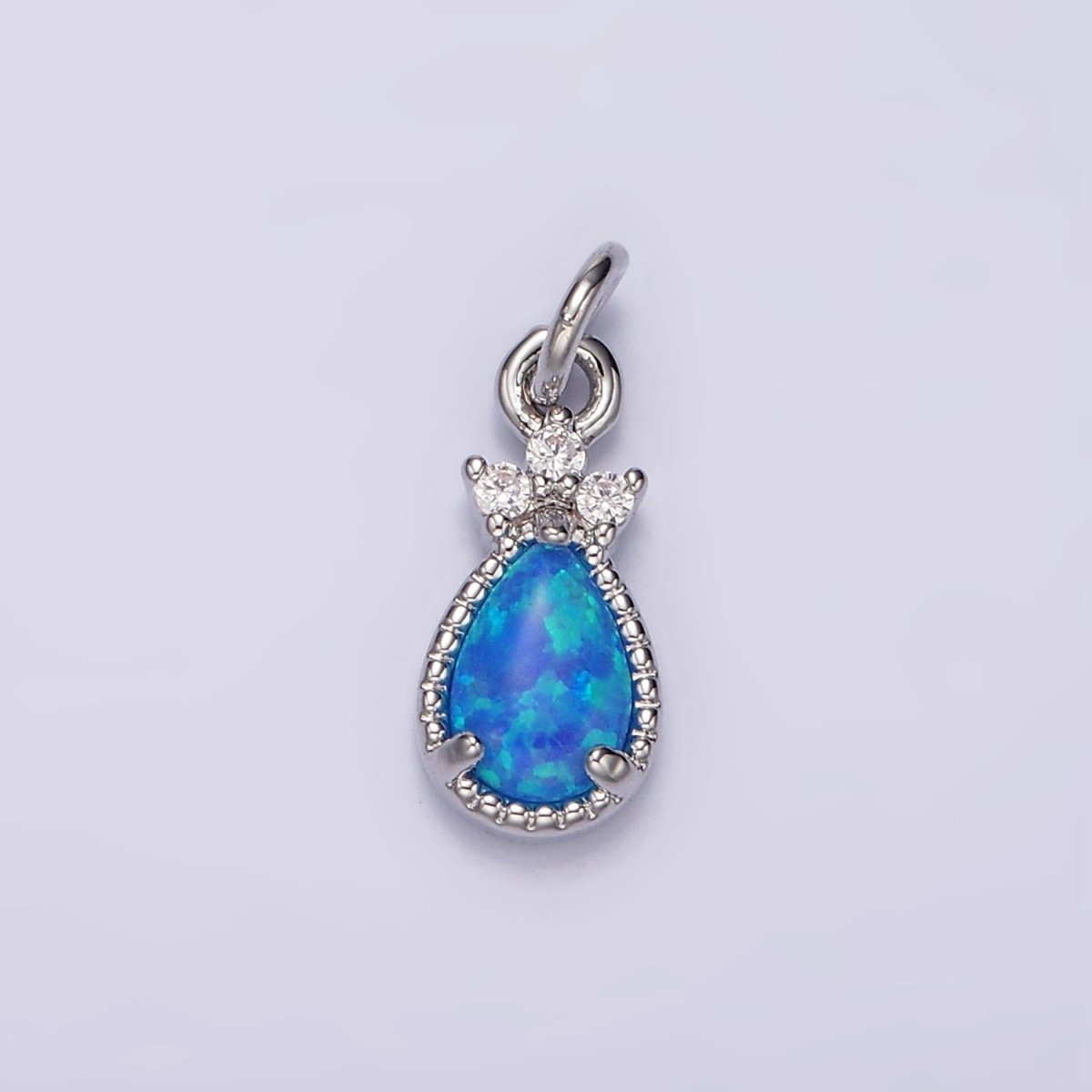 14K Gold Filled Blue Opal; Teardrop Mini Add-On Charm in Gold & Silver | AG424 AG425