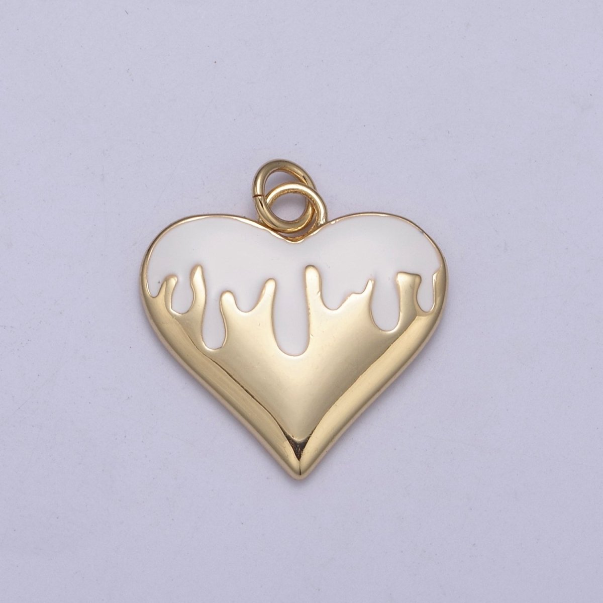 14k Gold Filled Broken Heart Charm Dripping Blood Red Black White Enamel Love for Valentine Jewelry Making N-348