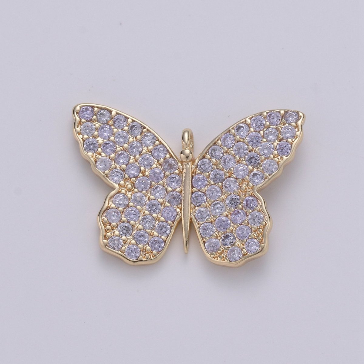 14K Gold Filled Butterfly Charm Cubic butterfly charm, Gold butterfly pendant in Blue Purple Red Topaz Cz Micro Pave Charm E-412 E-553 E-555 E-556 E-594