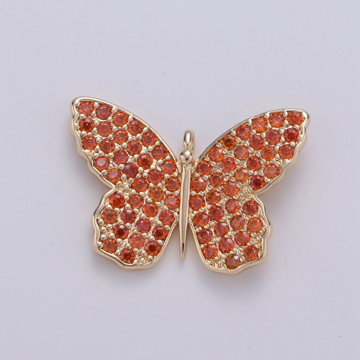 14K Gold Filled Butterfly Charm Cubic butterfly charm, Gold butterfly pendant in Blue Purple Red Topaz Cz Micro Pave Charm E-412 E-553 E-555 E-556 E-594