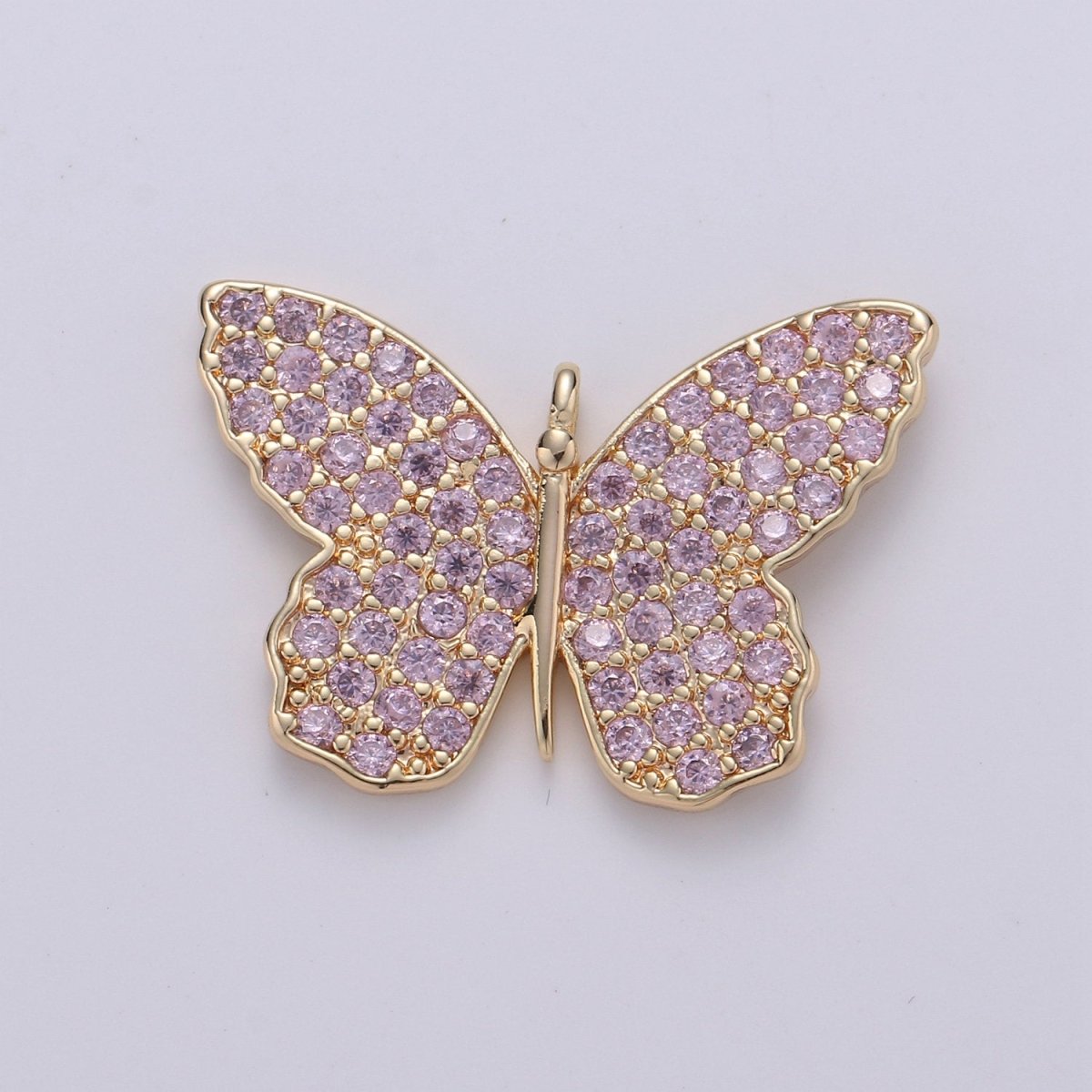 14K Gold Filled Butterfly Charm Cubic butterfly charm, Gold butterfly pendant in Blue Purple Red Topaz Cz Micro Pave Charm E-412 E-553 E-555 E-556 E-594