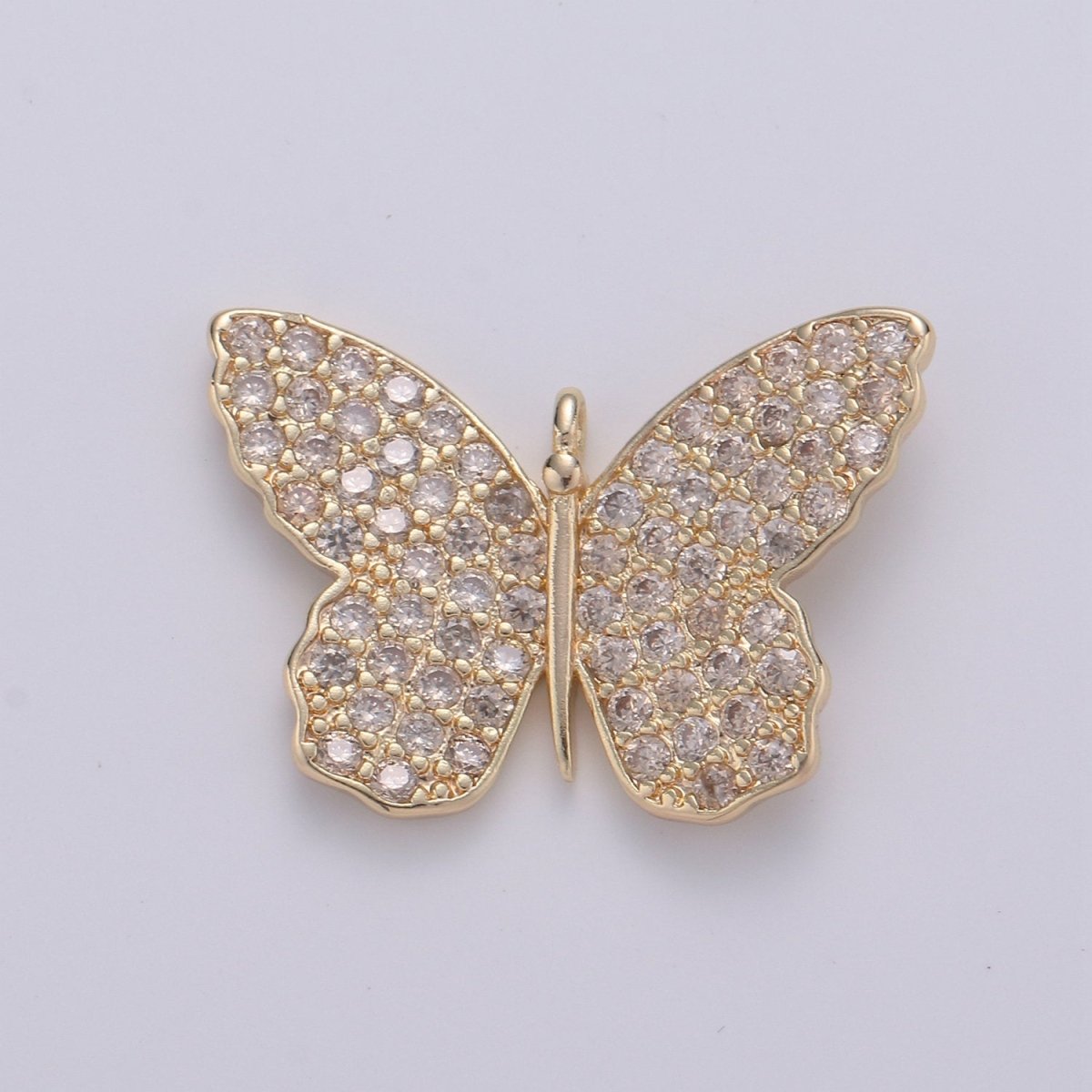 14K Gold Filled Butterfly Charm Cubic butterfly charm, Gold butterfly pendant in Blue Purple Red Topaz Cz Micro Pave Charm E-412 E-553 E-555 E-556 E-594