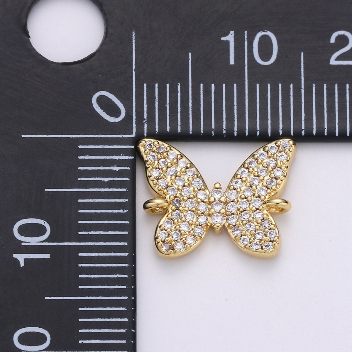 14K Gold Filled Butterfly Connector - Dainty Link Connector- Cubic Mariposa Charm Connector- for Necklace Bracelet Component F-501