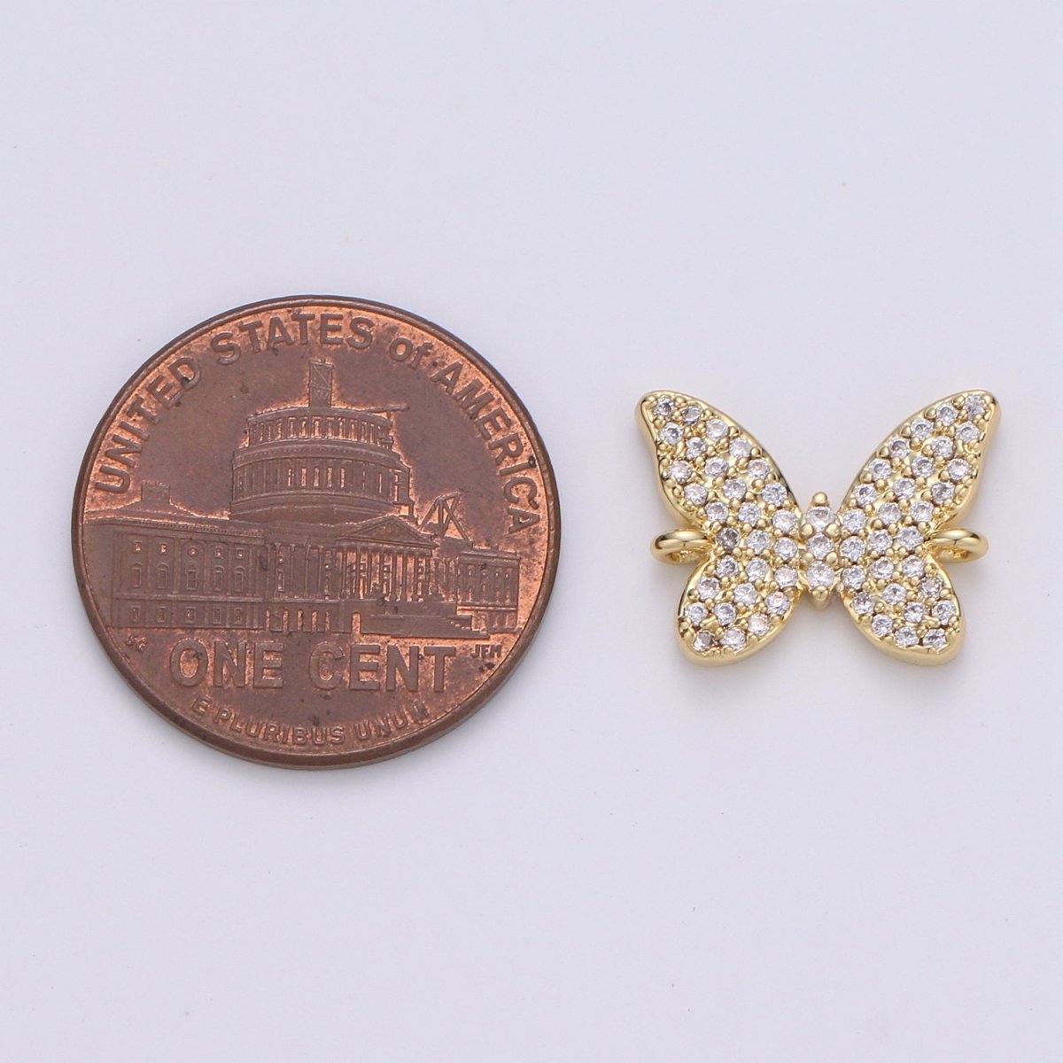 14K Gold Filled Butterfly Connector - Dainty Link Connector- Cubic Mariposa Charm Connector- for Necklace Bracelet Component F-501
