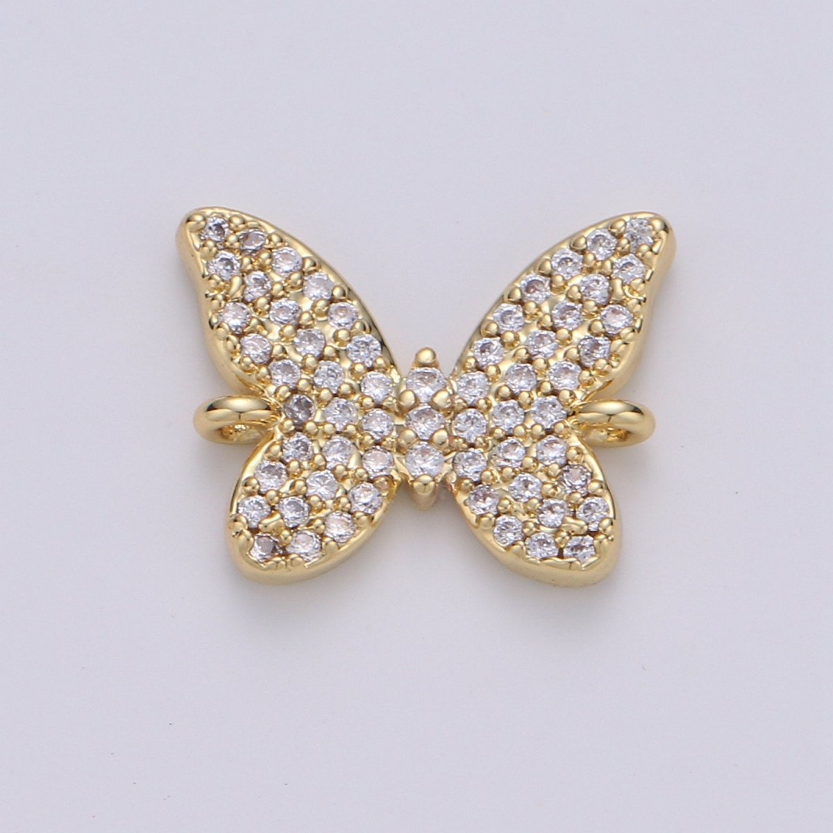 14K Gold Filled Butterfly Connector - Dainty Link Connector- Cubic Mariposa Charm Connector- for Necklace Bracelet Component F-501