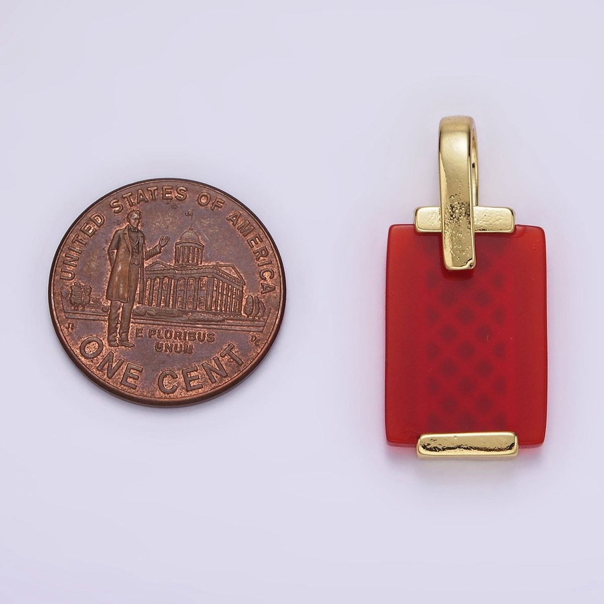 14K Gold Filled Carnelian, Tiger Eye, Green Agate Rectangular Bar Rhombus Pendant | AH131 AH132